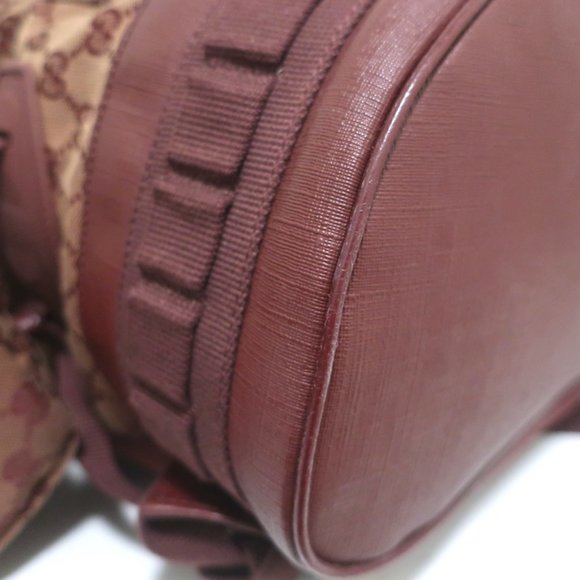 GUCCI ALPINA TREKKING BACKPACK BURGUNDY GG MONOGRAM CANVAS - Picture 9 of 12